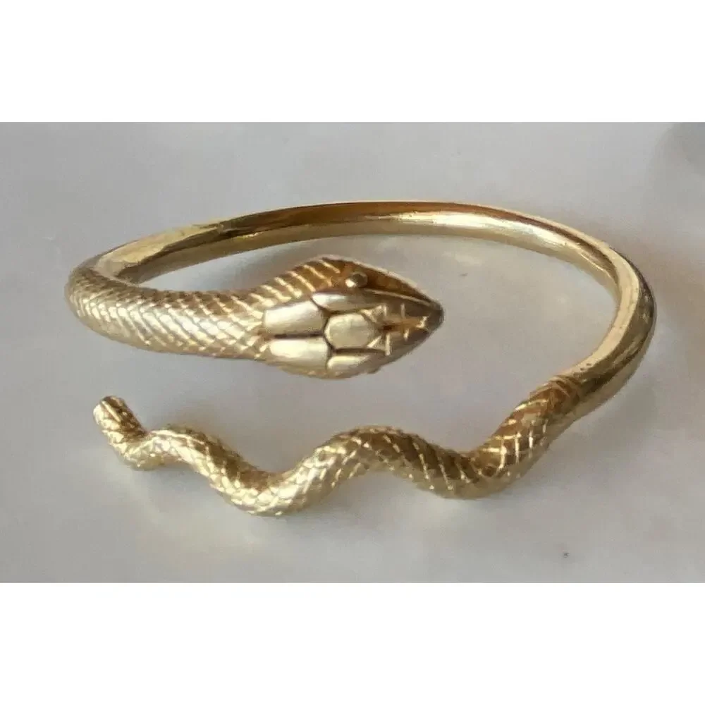 Vintage 1992 MMA 24K Gold Plated Snake Bracelet - Serpent - Metropolitan Museum